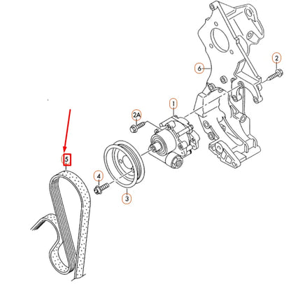 NEW VOLKSWAGEN JETTA A6 ACCESSORY DOUBLE POLY V-BELT 06G260849 ORIGINAL