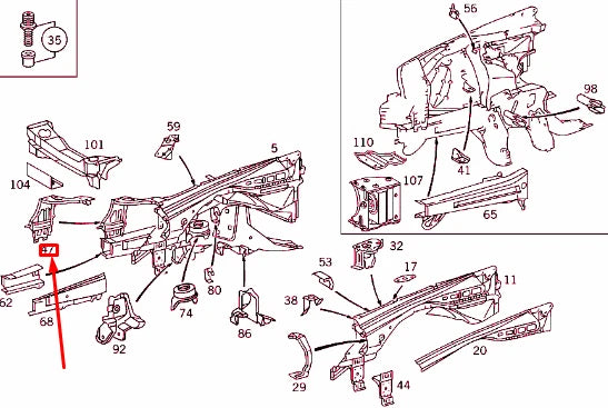 NEW MERCEDES-BENZ CLK C208 FRONT LEFT LIGHTING STIFFENING A2086200772 ORIGINAL