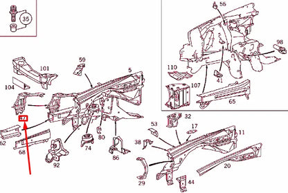 NEW MERCEDES-BENZ CLK C208 FRONT LEFT LIGHTING STIFFENING A2086200772 ORIGINAL