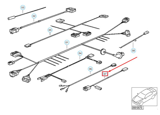 NEW BMW 3 E36 GLOVE BOX LIGHT ADAPTER LEAD 61128366287 8366287 ORIGINAL