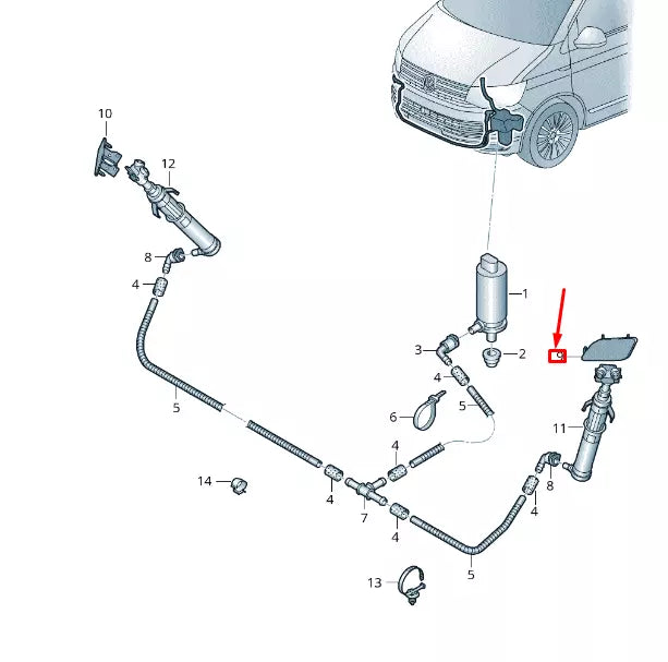 NEW VW TRANSPORTER VI T6 LEFT HEADLAMP WASHER COVER CAP 7E0955109A9B9