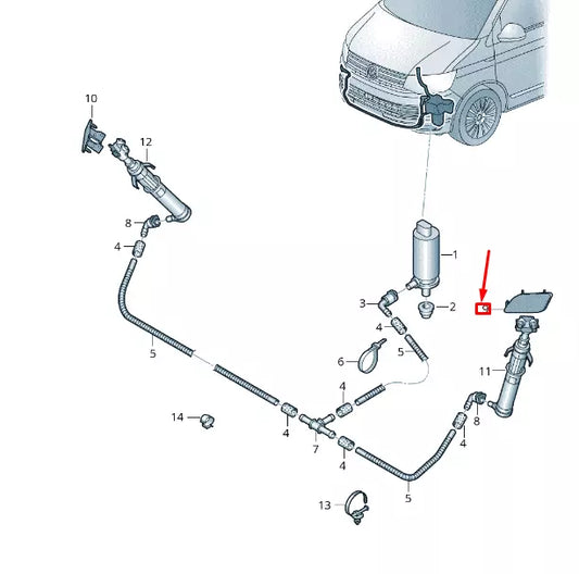 NEW VW TRANSPORTER VI T6 LEFT HEADLAMP WASHER COVER CAP 7E0955109A9B9