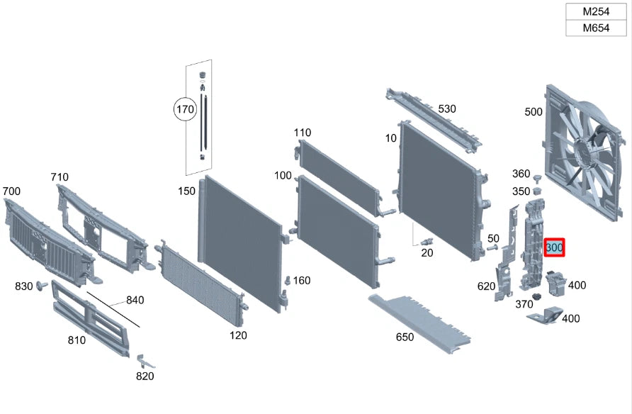 NEW MERCEDES-BENZ C W206 RIGHT RADIATOR HOLDER A0995043200 ORIGINAL