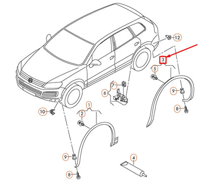 NEW VOLKSWAGEN TOUAREG 7P R LINE REAR RIGHT WHEEL COVER 7P6854820A9B9 ORIGINAL