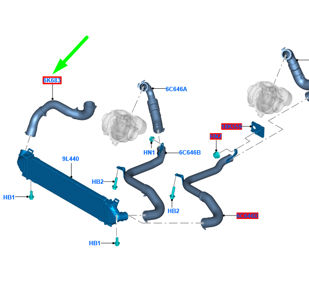 new ford focus mk3 c346 right air inlet connection hose 1827369 original