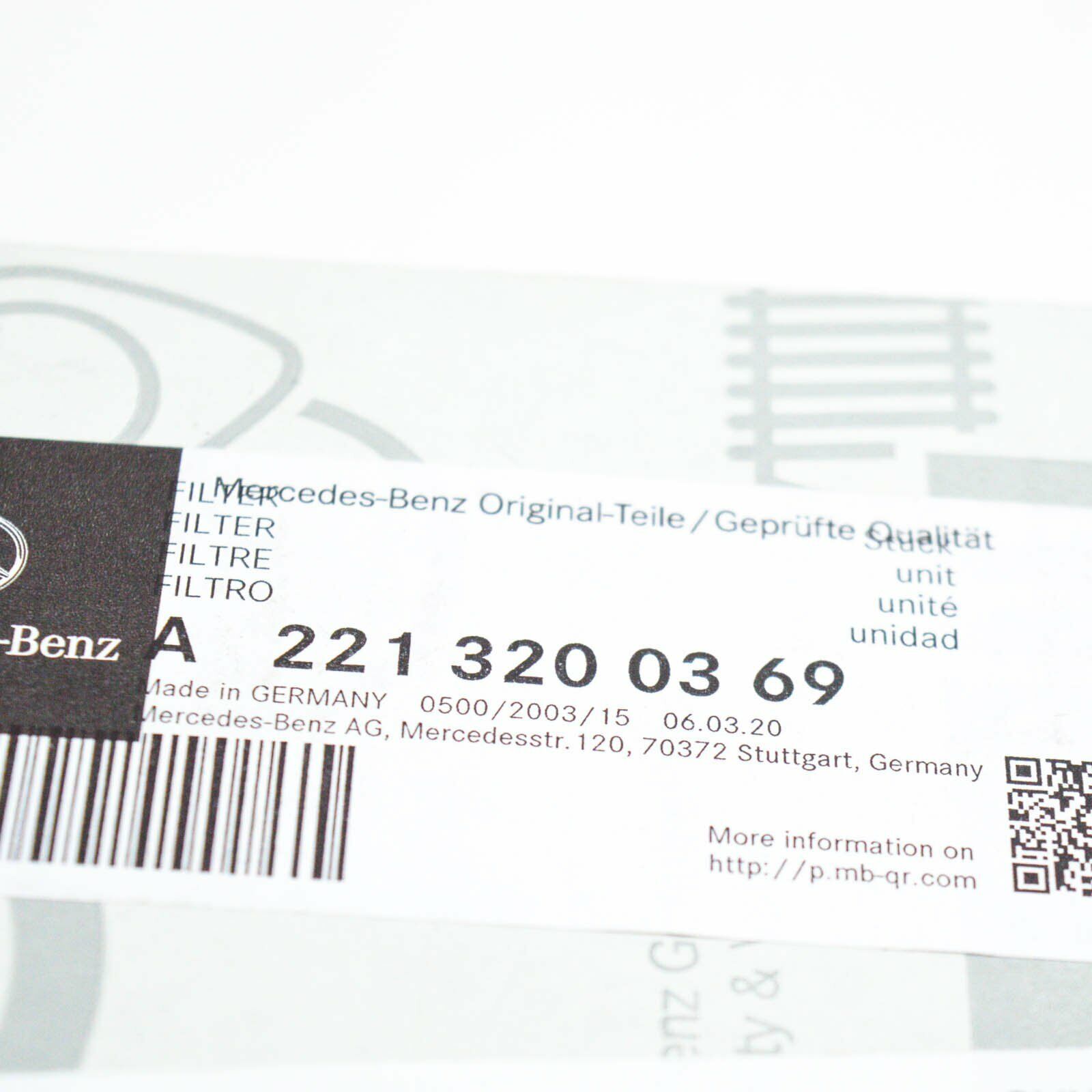 NEW MERCEDES-BENZ S W221 AIR SUSPENSION COMPRESSOR FILTER A2213200369 ORIGINAL
