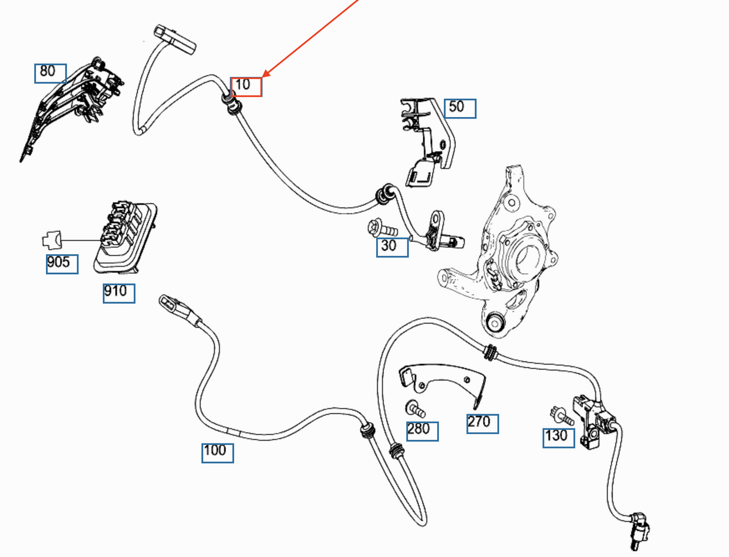 NEW MERCEDES-BENZ E W212 REAR RIGHT WHEEL ABS SENSOR A212540211764 ORIGINAL