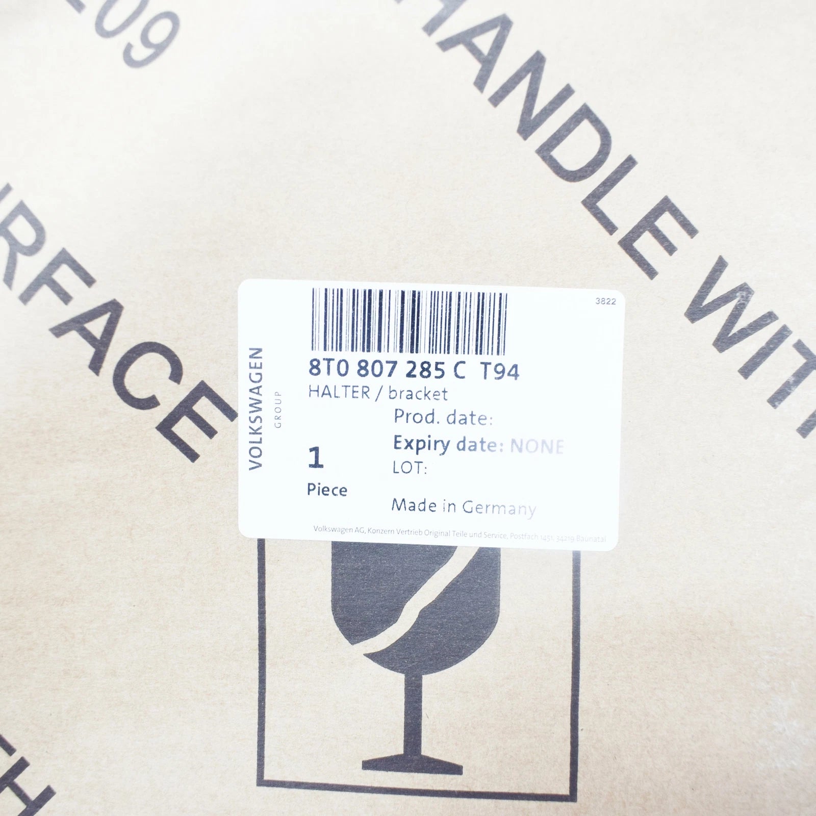 NEW AUDI A5 8T FRONT BUMPER LICENSE BRACKET MOUNT 8T0807285CT94 2015