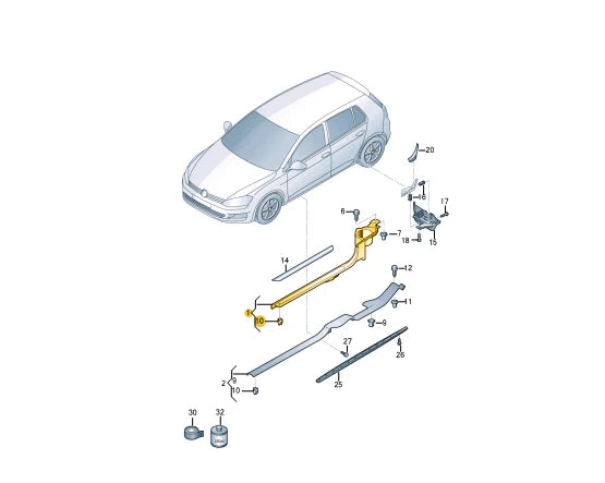 NEW VOLKSWAGEN GOLF MK7 5G RIGHT SILL TRIM 5G3853370ADAT ORIGINAL