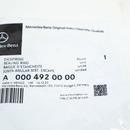 NEW MB E W213 EXHAUST CATALYTIC TO TURBOCHARGER O-RING A0004920000 ORIGINAL
