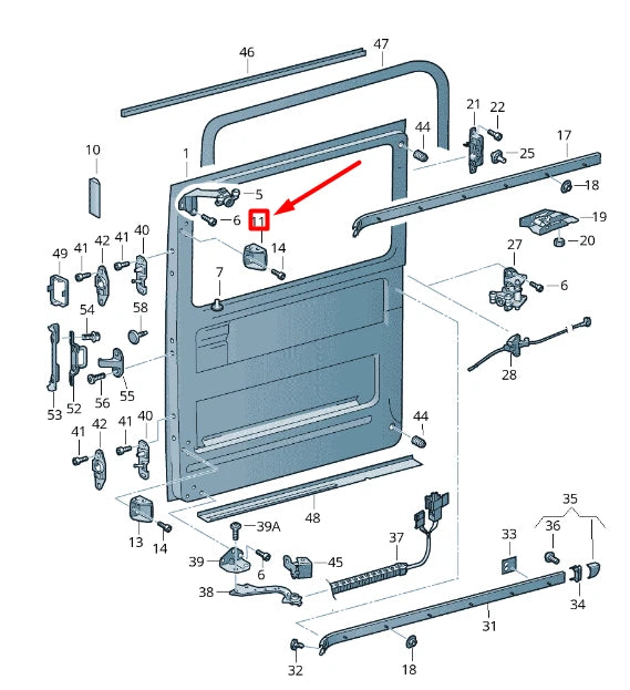 NEW VOLKSWAGEN CRAFTER 2F MK1 SLIDING DOOR STOP 2E1843318B