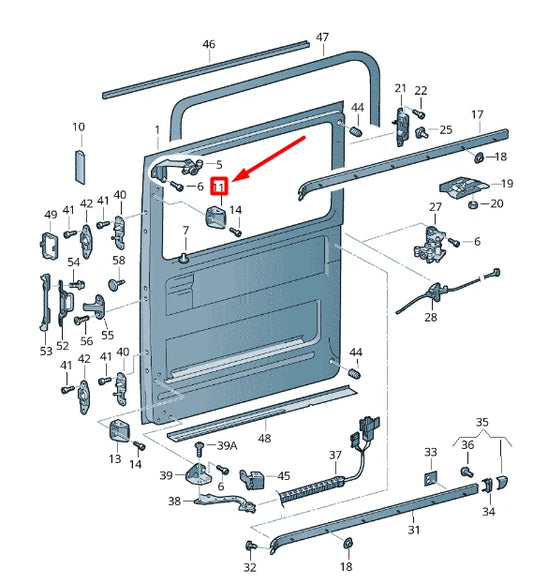 NEW VOLKSWAGEN CRAFTER 2F MK1 SLIDING DOOR STOP 2E1843318B