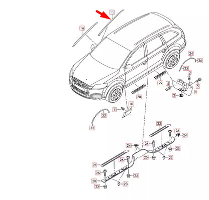 NEW AUDI Q7 4L FRONT LEFT WINDSHIELD WATER DEFLECTOR 4L08543275AP 2015