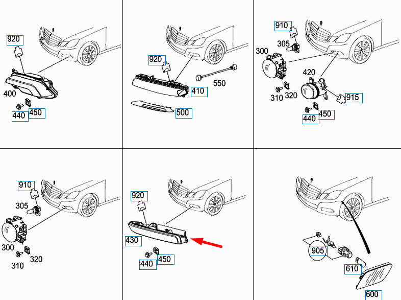 NEW MERCEDES-BENZ E-CLASS W212 FRONT LEFT DRL LIGHT A2128204959 ORIGINAL