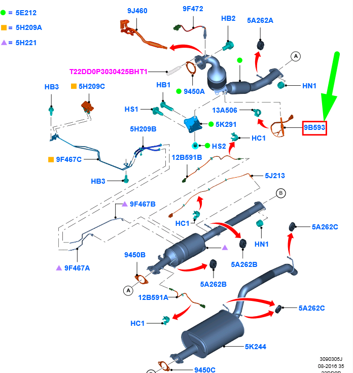 new ford ranger mk3 fuel vapour valve assy ab39-9t540-af 2009096 original