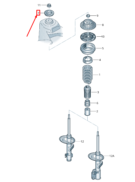 NEW VW TRANSPORTER VI T6 FRONT SUSPENSION LIMIT STOP CUP 7E0412319 ORIGINAL