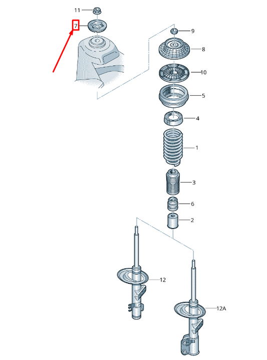 NEW VW TRANSPORTER VI T6 FRONT SUSPENSION LIMIT STOP CUP 7E0412319 ORIGINAL