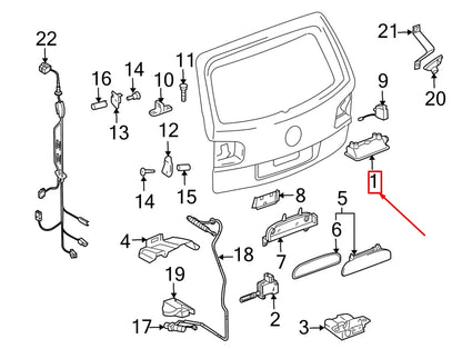 NEW VW TOUAREG 7L REAR HATCH RELEASE HANDLE 7L6827609 ORIGINAL