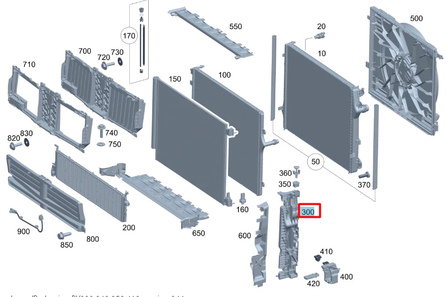 NEW MERCEDES-BENZ S W223 LEFT RADIATOR SUPPORT HOLDER A0995040001 ORIGINAL