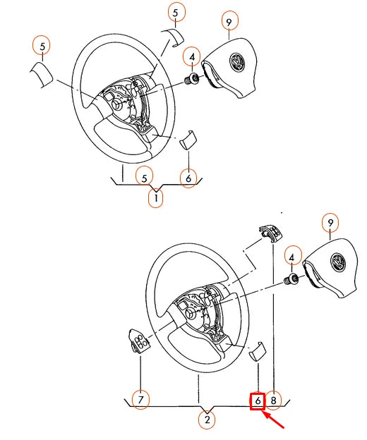 NEW VOLKSWAGEN GOLF MK5 BLACK STEERING WHEEL LOVER CAP 1K0419685G1QB ORIGINAL