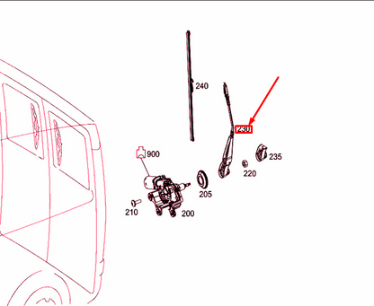 NEW MERCEDES-BENZ VITO W447 REAR WINDSHIELD LEFT WIPER ARM A0018207444 ORIGINAL