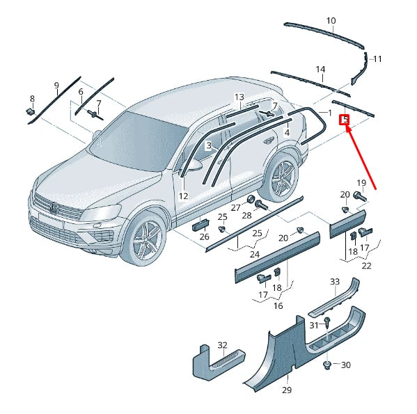 NEW VW TOUAREG 7P MK2 REAR RIGHT LOWER BUMPER TRIM 7P68533462ZZ ORIGINAL