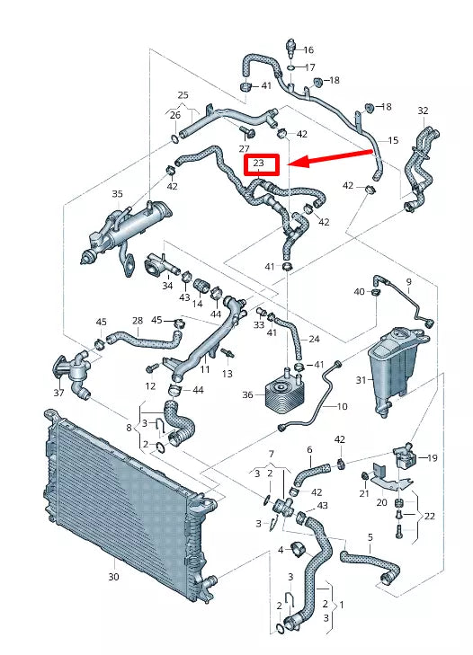 NEW AUDI A4 8K2,B8 ENGINE COOLANT HOSE 03L122157M ORIGINAL