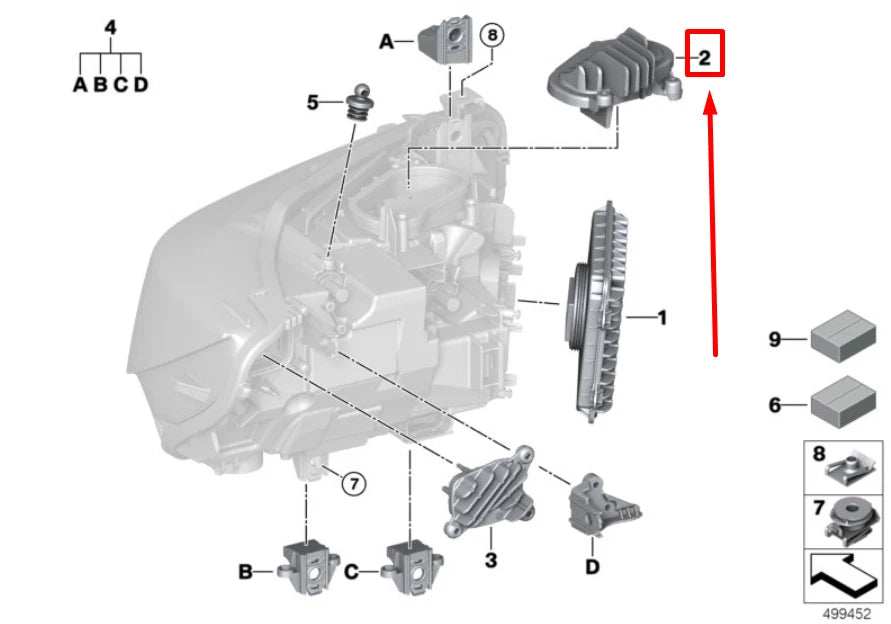 NEW BMW 4 GRAN COUPE F36 LED LIGHTS CONTROL UNIT 63117493228 7493228 ORIGINAL