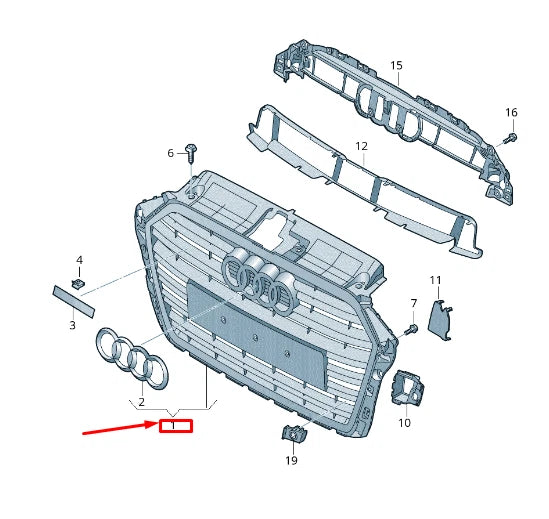 NEW AUDI A3 SPORTBACK 8V RADIATOR GRILLE 8V5853651M RN4 8V5853651MRN4