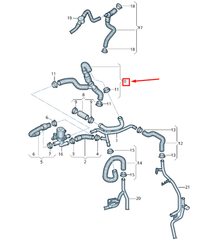 NEW VW TRANSPORTER VI T6 COOLANT HOSE 7E0122157DE ORIGINAL