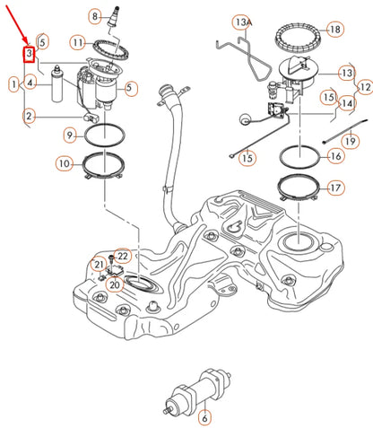 NEW AUDI A4 B8 FLANGE WITH FUEL FILTER 8K0201511TA ORIGINAL