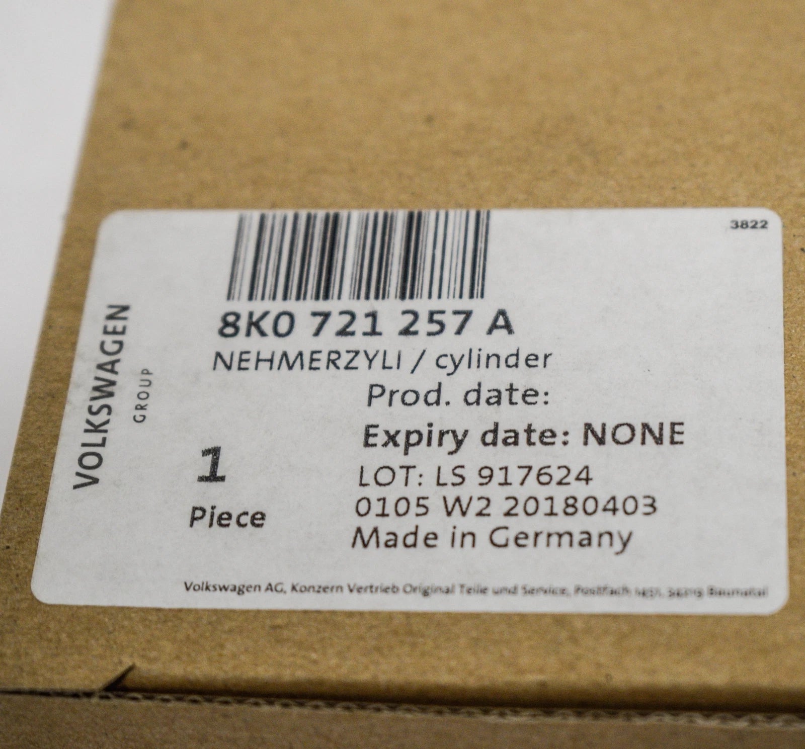 NEW AUDI Q5 8R CLUTCH SLAVE CYLINDER 8K0721257A ORIGINAL