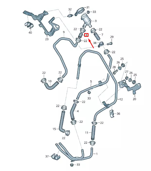 NEW VW TOUAREG 7P MK2 COOLANT HOSE 7L0815373