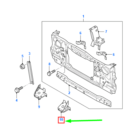new ford ranger t6 front bulkhead left bracket xm34-5a042-aa 3951248 original