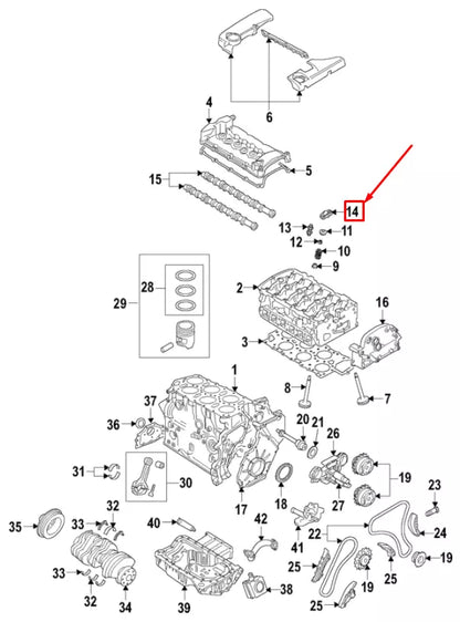 NEW AUDI Q7 4L ENGINE ROLLER ROCKER ARM 022109417E ORIGINAL