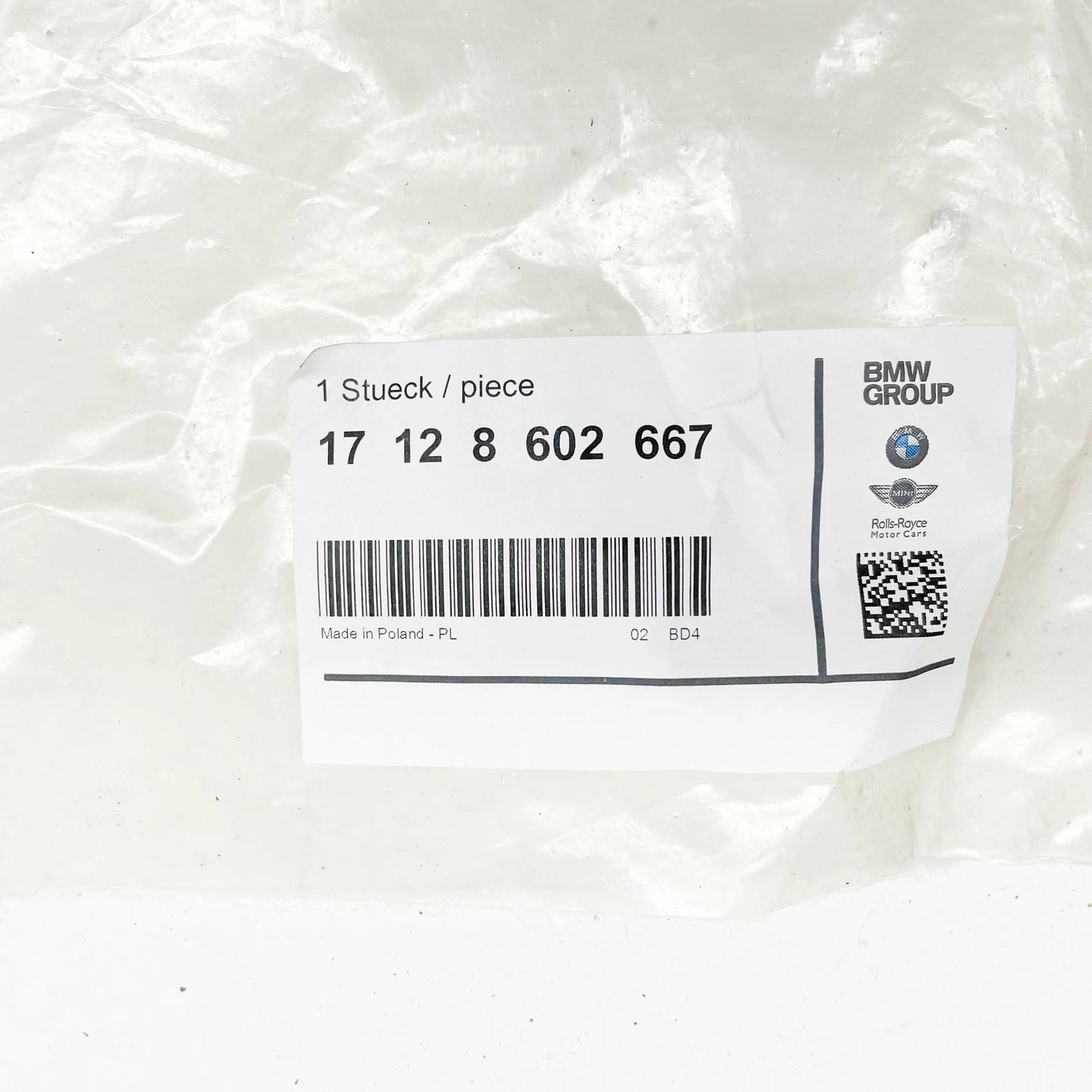 NEW BMW 5 G30 CYLINDER HEAD PIPE 8602667 17128602667 ORIGINAL