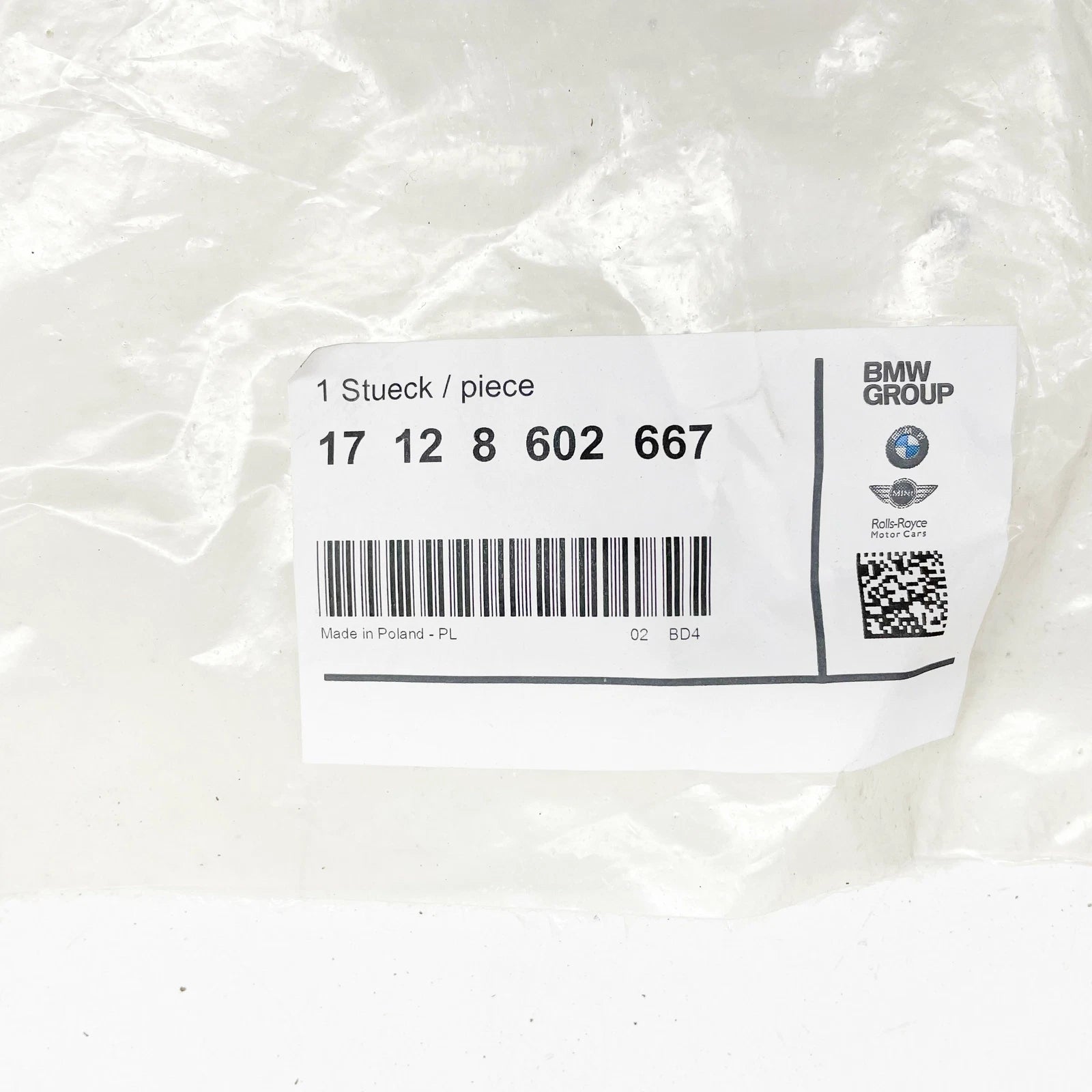 NEW BMW 5 G30 CYLINDER HEAD PIPE 8602667 17128602667 ORIGINAL