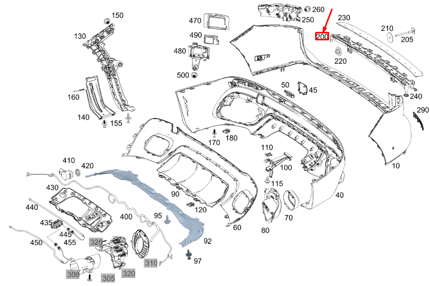 new mercedes-benz glb x247 rear bumper center basic carrier a2478851407 original