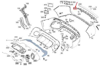 new mercedes-benz glb x247 rear bumper center basic carrier a2478851407 original