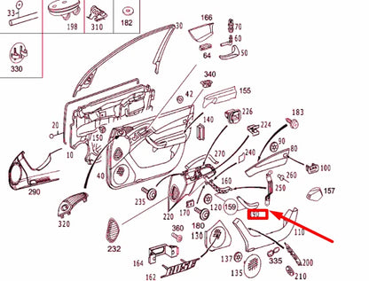 NEW MB S W220 FRONT LEFT DOOR UPPER INTERIOR HANDLE A22081013549999 ORIGINAL