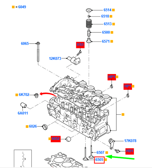 new ford focus mk2 exhaust valve 3m5q-6505-ca 1745232 original