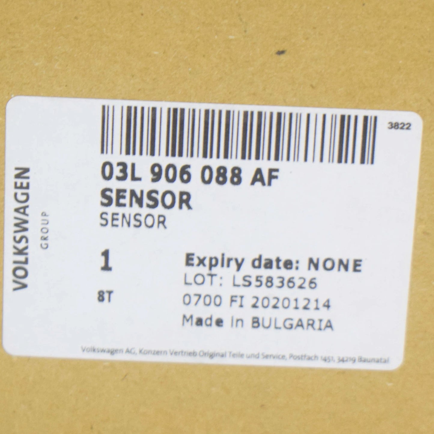 NEW VOLKSWAGEN AMAROK EXHAUST GAS TEMPERATURE SENSOR 03L906088AF