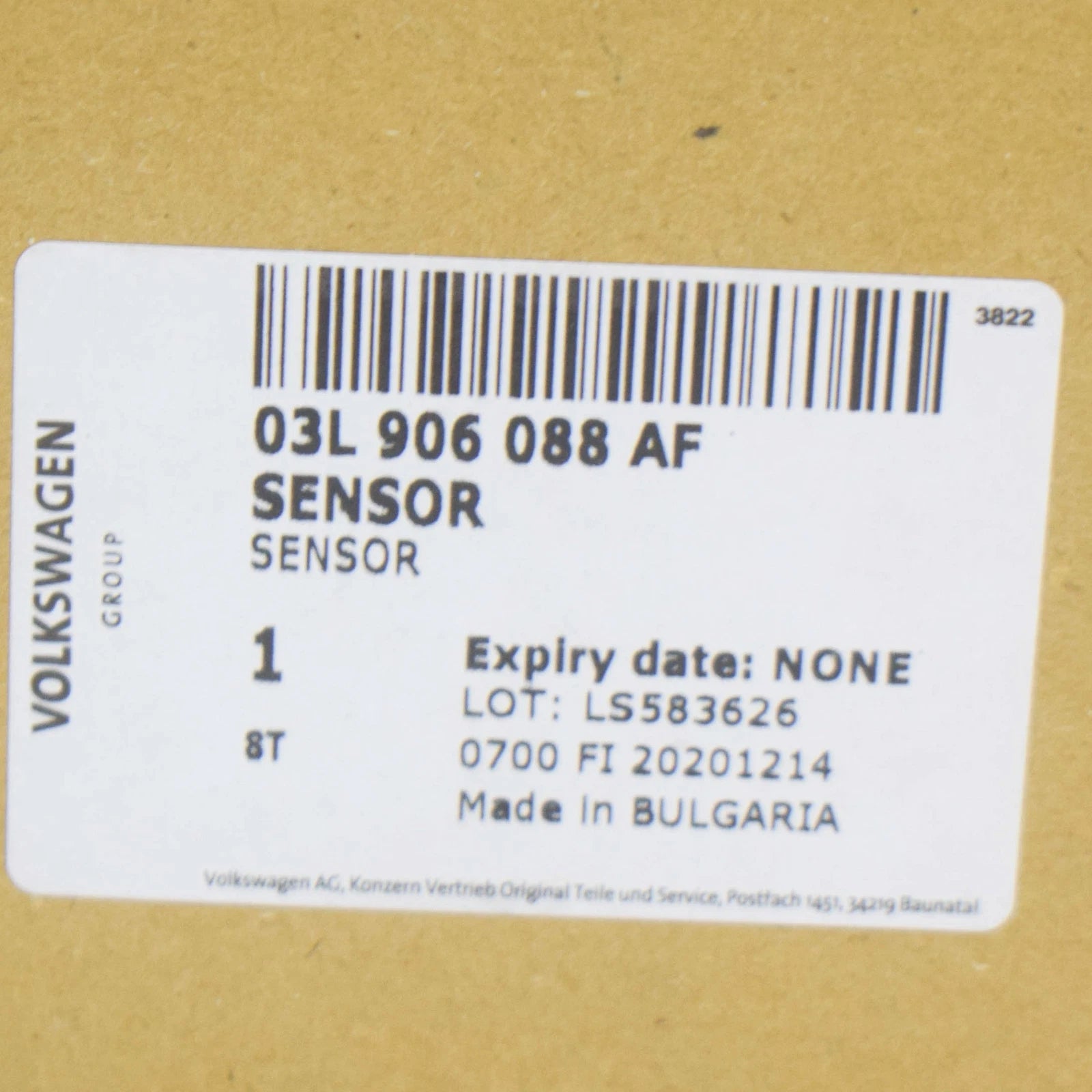 NEW VOLKSWAGEN AMAROK EXHAUST GAS TEMPERATURE SENSOR 03L906088AF