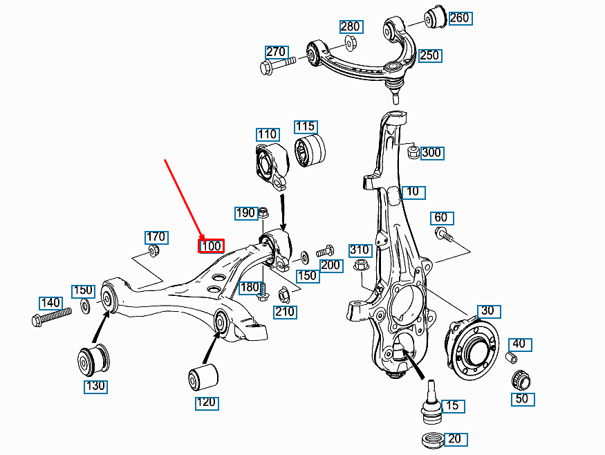 new mercedes-benz gle coupe c292 front lh lower control arm a2923300700 original