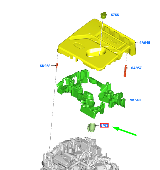 new ford kuga mk3 cylinder head cover pipe assy 2251034 hx7g-6765-aa original