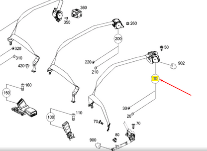 new mercedes-benz rear right seat belt a21386054019c94 original