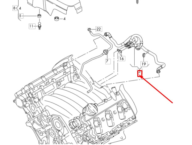 NEW AUDI A4 B8 CYLINDER HEAD BREATHER HOSE 06E103217AA