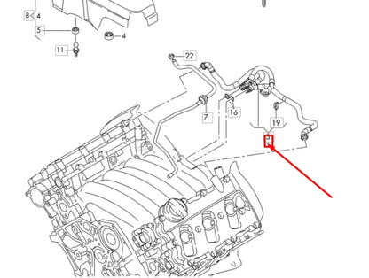 NEW AUDI A4 B8 CYLINDER HEAD BREATHER HOSE 06E103217AA