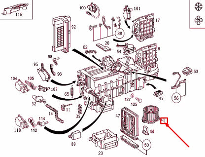 NEW MERCEDES-BENZ ML W163 BLOWER ELECTRIC MOTOR LHD A1638204142 ORIGINAL