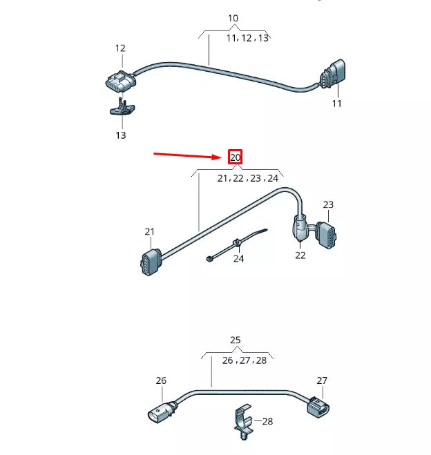 NEW VW T-ROC A11 EXHAUST FLAP ADAPTER CABLE LOOM 5Q0971068L